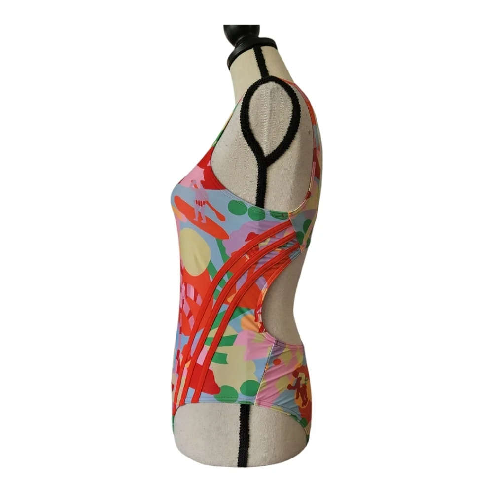 Adidas‎ x FARM Rio Women’s Size 0 Swimsuit One Piece Pearl Citrine